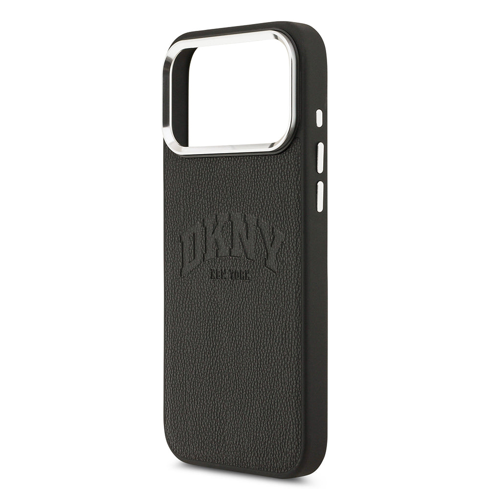 iPhone 17 Pro Max Kılıf DKNY Orjinal Lisanslı M-safe Şarj Özellikli PU Deri Kabartmalı Kapak