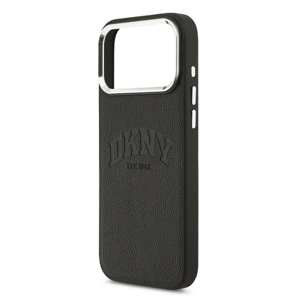iPhone 17 Pro Max Kılıf DKNY Orjinal Lisanslı M-safe Şarj Özellikli PU Deri Kabartmalı Kapak