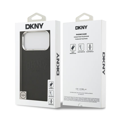 iPhone 17 Pro Max Kılıf DKNY Orjinal Lisanslı M-safe Şarj Özellikli PU Deri Kabartmalı Kapak