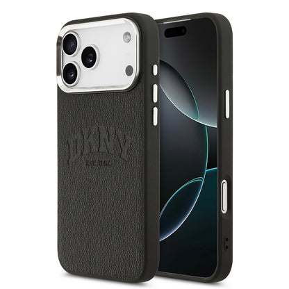 iPhone 17 Pro Max Kılıf DKNY Orjinal Lisanslı M-safe Şarj Özellikli PU Deri Kabartmalı Kapak