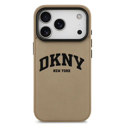 iPhone 17 Pro Max Kılıf DKNY Orjinal Lisanslı M-safe Şarj Özellikli PU Deri Kabartmalı Kapak