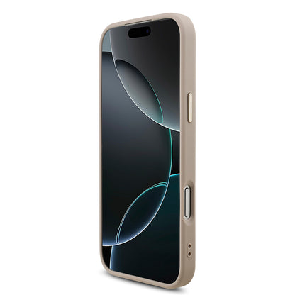 iPhone 17 Pro Max Kılıf Guess Orjinal Lisanslı Gold Metal Kamera Çerçeveli 4G Desenli Metal Büyük 4G ve Yazı Logolu Kapak