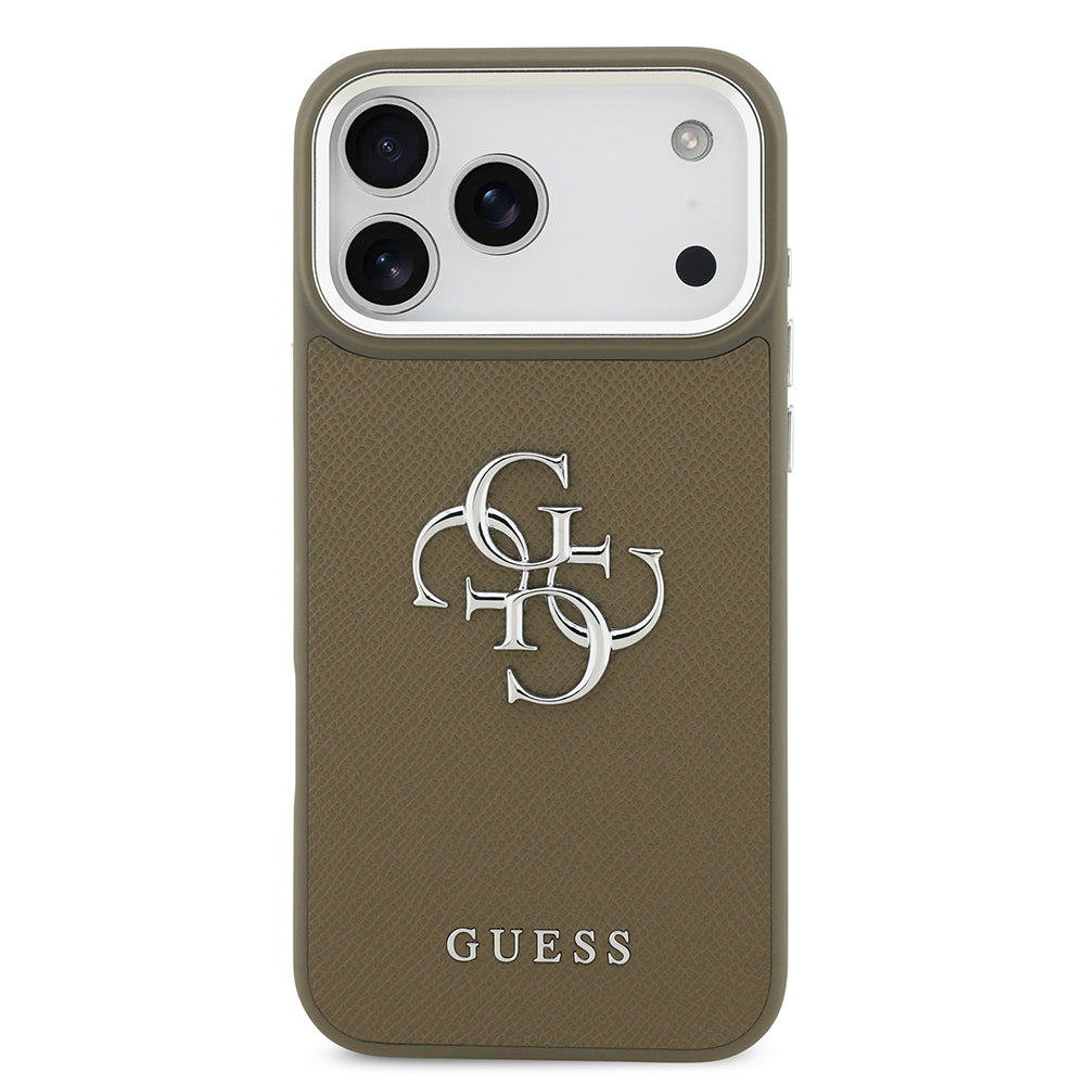 iPhone 17 Pro Max Kılıf Guess Orjinal Lisanslı Grained 4G Metal Büyük Logolu Kapak