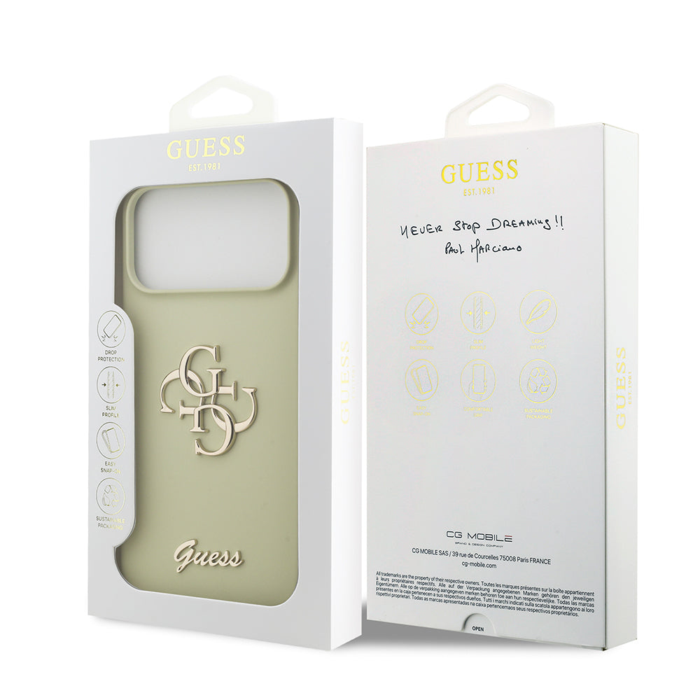 iPhone 17 Pro Max Kılıf Guess Orjinal Lisanslı Grained Yazı Logolu Kapak
