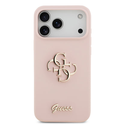 iPhone 17 Pro Max Kılıf Guess Orjinal Lisanslı Grained Yazı Logolu Kapak