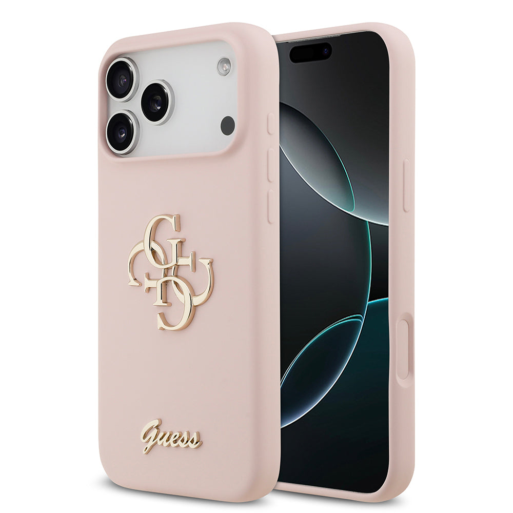 iPhone 17 Pro Max Kılıf Guess Orjinal Lisanslı Grained Yazı Logolu Kapak