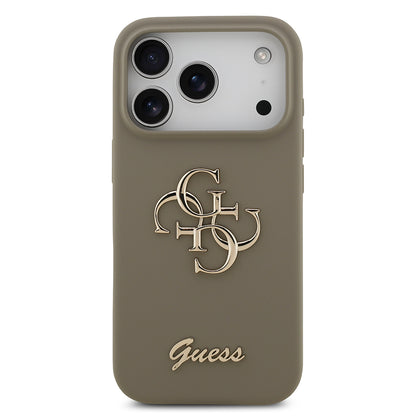 iPhone 17 Pro Max Kılıf Guess Orjinal Lisanslı Grained Yazı Logolu Kapak