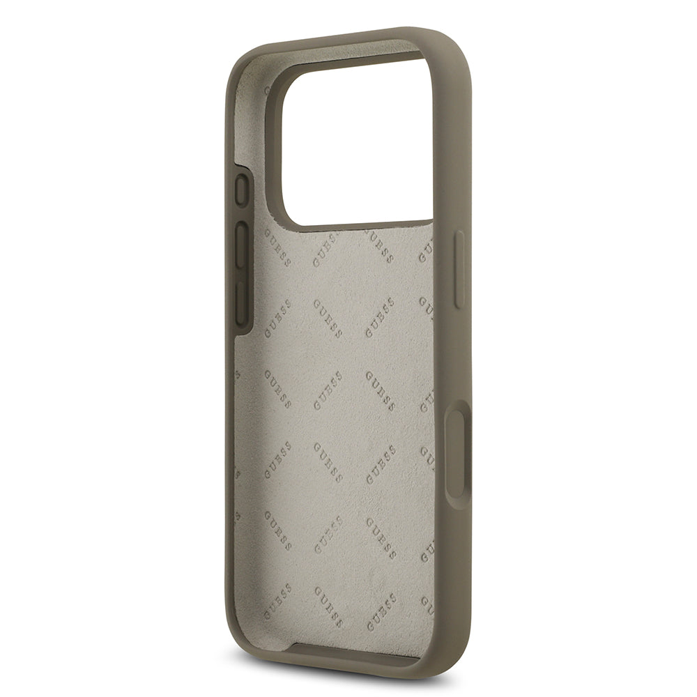 iPhone 17 Pro Max Kılıf Guess Orjinal Lisanslı Grained Yazı Logolu Kapak