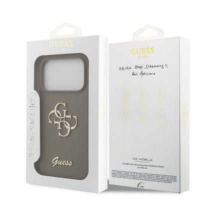 iPhone 17 Pro Max Kılıf Guess Orjinal Lisanslı Grained Yazı Logolu Kapak