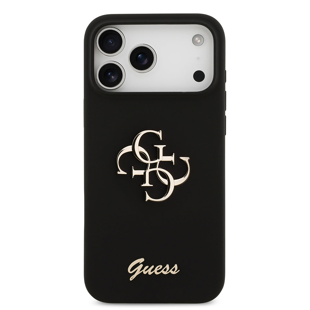 iPhone 17 Pro Max Kılıf Guess Orjinal Lisanslı Grained Yazı Logolu Kapak