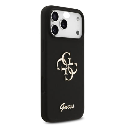 iPhone 17 Pro Max Kılıf Guess Orjinal Lisanslı Grained Yazı Logolu Kapak