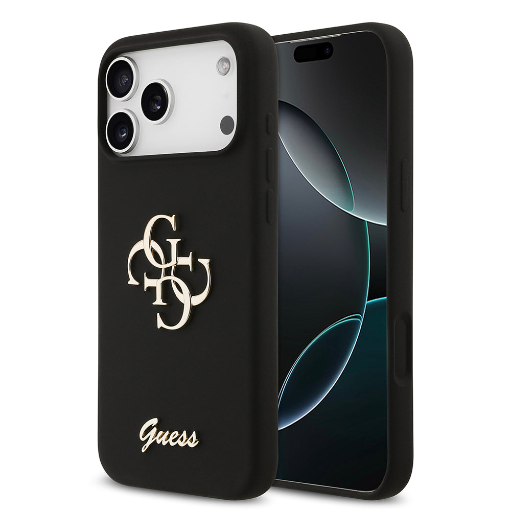 iPhone 17 Pro Max Kılıf Guess Orjinal Lisanslı Grained Yazı Logolu Kapak
