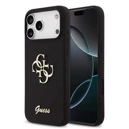 iPhone 17 Pro Max Kılıf Guess Orjinal Lisanslı Grained Yazı Logolu Kapak