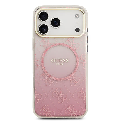 iPhone 17 Pro Max Kılıf Guess Orjinal Lisanslı M-safe Şarj Özellikli 4G Desenli Simli Silikon Kapak