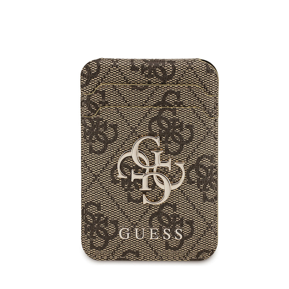 iPhone 17 Pro Max Kılıf Guess Orjinal Lisanslı M-safe Şarj Özellikli 4G Metal Büyük Logolu Kartlıklı Kapak