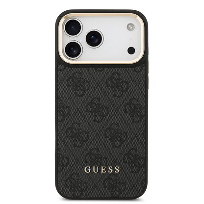 iPhone 17 Pro Max Kılıf Guess Orjinal Lisanslı M-safe Şarj Özellikli 4G Metal Büyük Logolu Kartlıklı Kapak