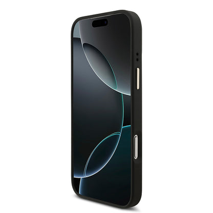 iPhone 17 Pro Max Kılıf Guess Orjinal Lisanslı M-safe Şarj Özellikli 4G Metal Büyük Logolu Kartlıklı Kapak