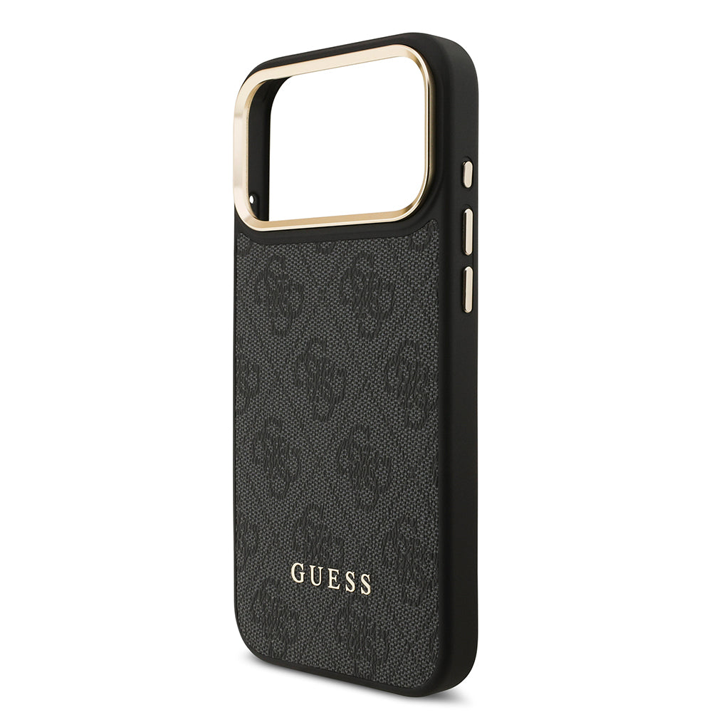 iPhone 17 Pro Max Kılıf Guess Orjinal Lisanslı M-safe Şarj Özellikli 4G Metal Büyük Logolu Kartlıklı Kapak