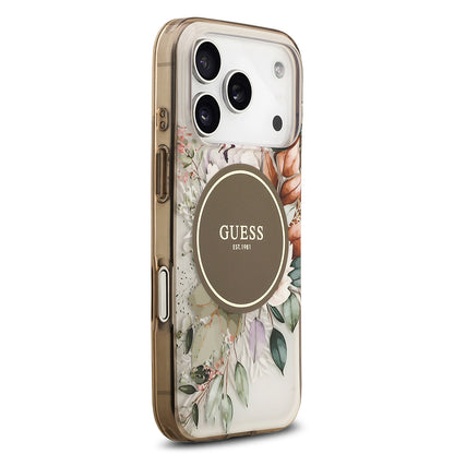 iPhone 17 Pro Max Kılıf Guess Orjinal Lisanslı M-safe Şarj Özellikli Flower Tonal Circle Kapak