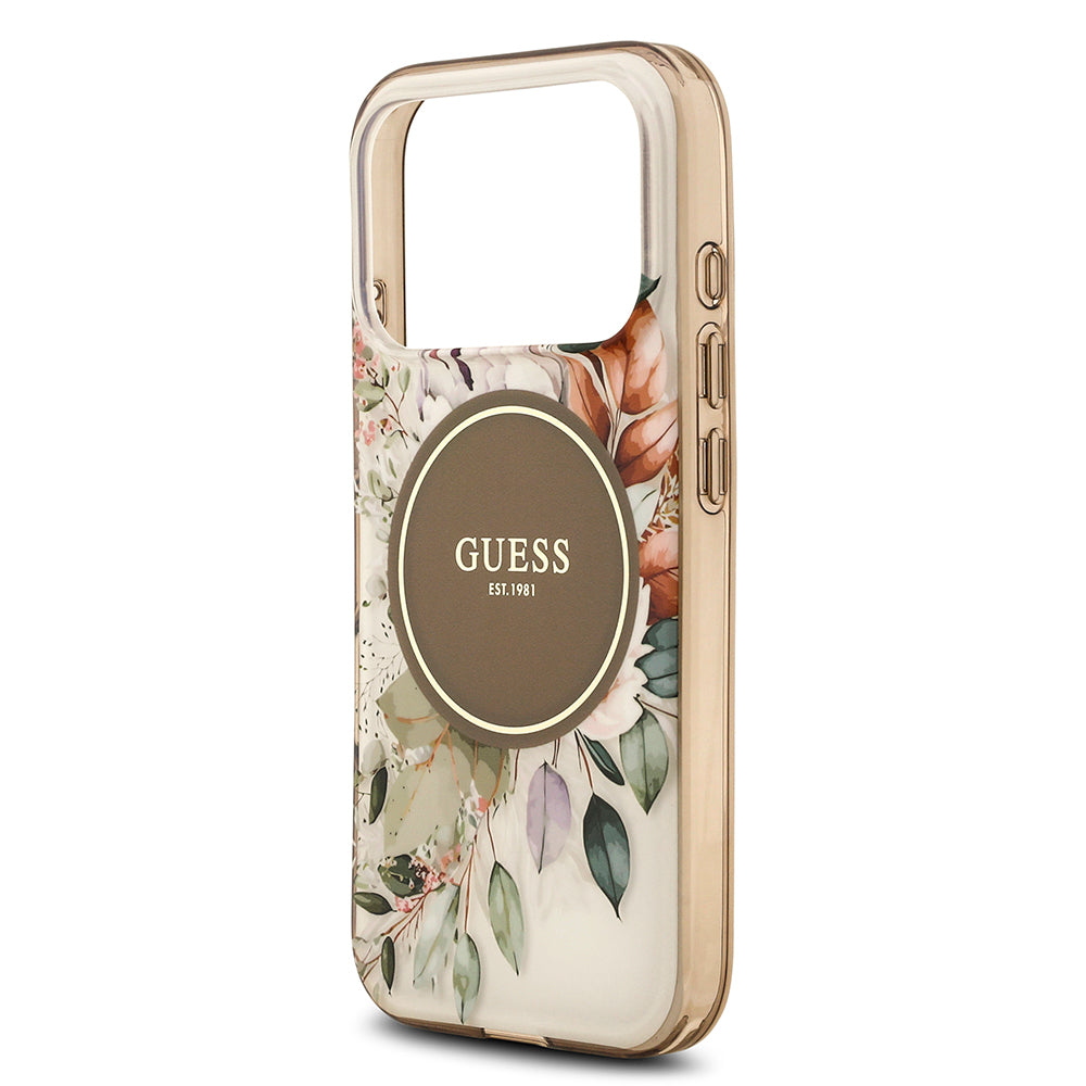 iPhone 17 Pro Max Kılıf Guess Orjinal Lisanslı M-safe Şarj Özellikli Flower Tonal Circle Kapak