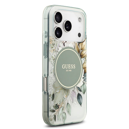 iPhone 17 Pro Max Kılıf Guess Orjinal Lisanslı M-safe Şarj Özellikli Flower Tonal Circle Kapak