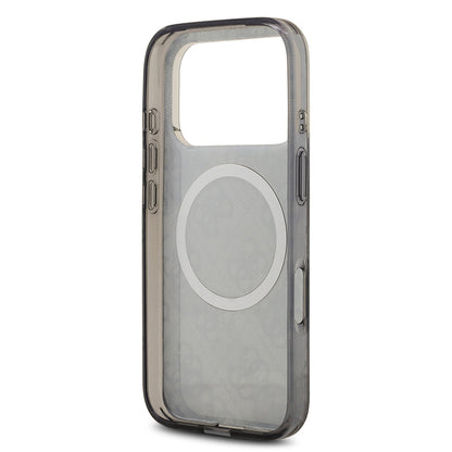 iPhone 17 Pro Max Kılıf Guess Orjinal Lisanslı M-safe Şarj Özellikli IML Peony ve 4G Desenli Klasik Logolu Kapak