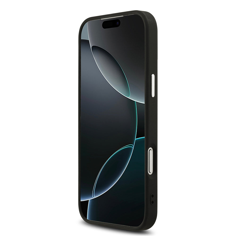 iPhone 17 Pro Max Kılıf Guess Orjinal Lisanslı M-safe Şarj Özellikli Metal Kamera Çerçeveli Üçgen Logolu Glitter Kapak