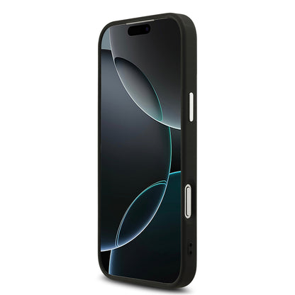 iPhone 17 Pro Max Kılıf Guess Orjinal Lisanslı M-safe Şarj Özellikli Metal Kamera Çerçeveli Üçgen Logolu Glitter Kapak