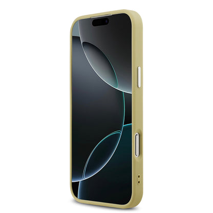 iPhone 17 Pro Max Kılıf Guess Orjinal Lisanslı M-safe Şarj Özellikli Metal Kamera Çerçeveli Üçgen Logolu Glitter Kapak