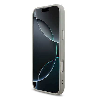 iPhone 17 Pro Max Kılıf Guess Orjinal Lisanslı M-safe Şarj Özellikli Metal Kamera Çerçeveli Üçgen Logolu Glitter Kapak