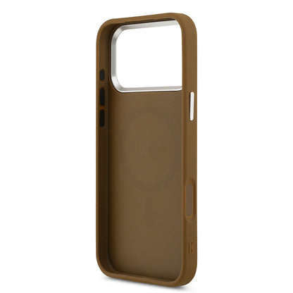 iPhone 17 Pro Max Kılıf Guess Orjinal Lisanslı M-safe Şarj Özellikli PU Deri Metal Kamera Çerçeveli Üçgen Logolu Kapak