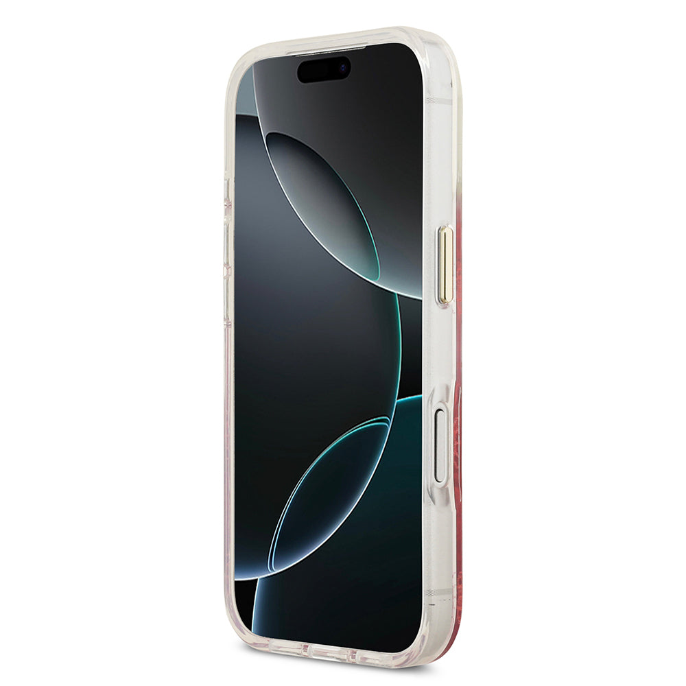 iPhone 17 Pro Max Kılıf Guess Orjinal Lisanslı M-safe Şarj Özellikli Simli Peony Desenli Silikon Kapak