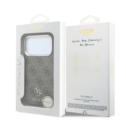 Apple iPhone 17 Pro Max Kılıf Guess Orjinal Lisanslı M-safe Şarj Özellikli Small 4G Classic Logolu Kapak