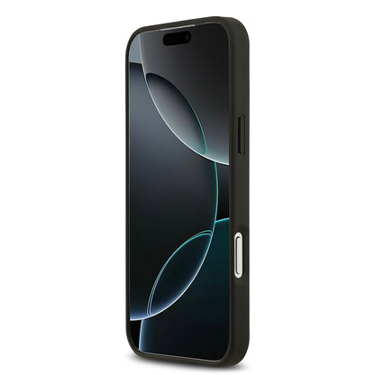 iPhone 17 Pro Max Kılıf Guess Orjinal Lisanslı M-safe Şarj Özellikli Taneli Çiçek Tasarımlı Metal Yazı Logolu Kapak