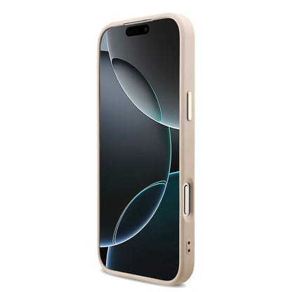 iPhone 17 Pro Max Kılıf Guess Orjinal Lisanslı M-safe Şarj Özellikli Taşlı Üçgen Logo 4G Desenli Kapak