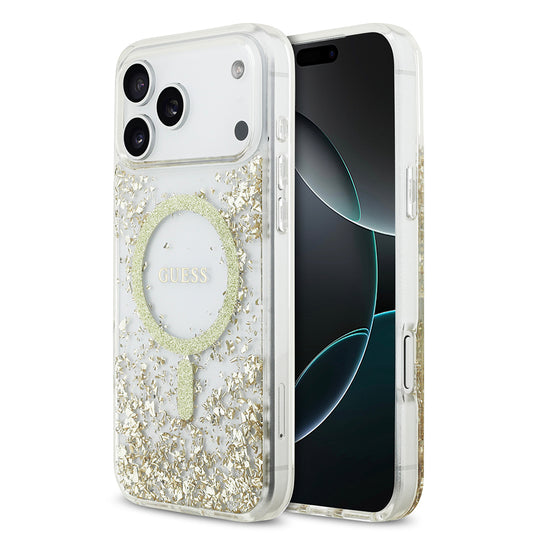 iPhone 17 Pro Max Kılıf Guess Orjinal Lisanslı M-safe Şarj Özellikli Transparan Resin Bottom Kapak