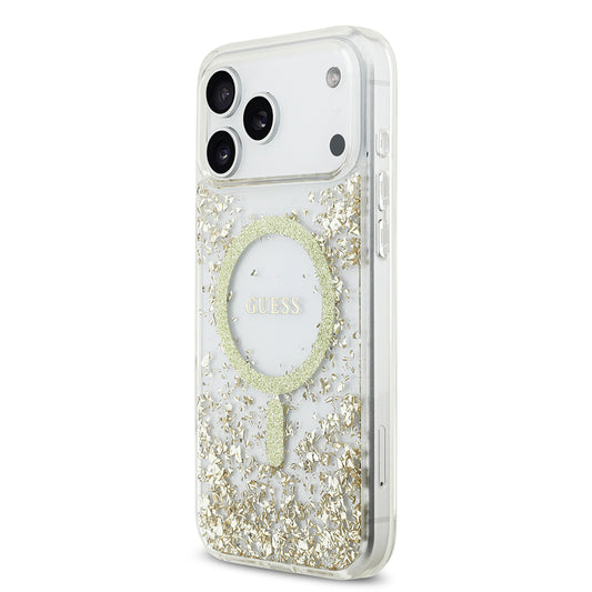 iPhone 17 Pro Max Kılıf Guess Orjinal Lisanslı M-safe Şarj Özellikli Transparan Resin Bottom Kapak