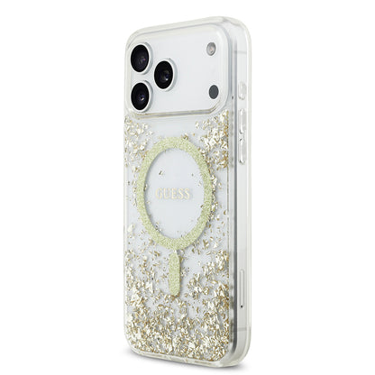 iPhone 17 Pro Max Kılıf Guess Orjinal Lisanslı M-safe Şarj Özellikli Transparan Resin Bottom Kapak