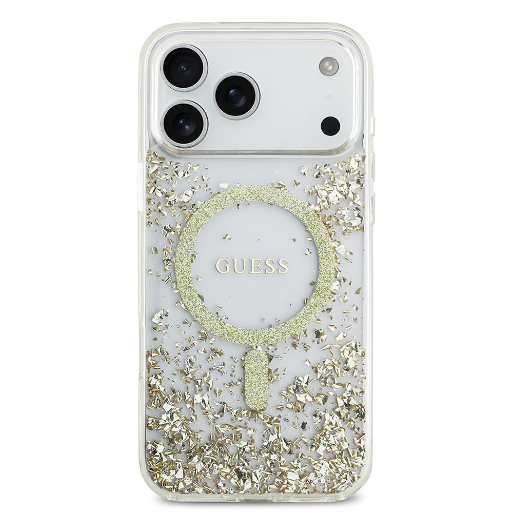 iPhone 17 Pro Max Kılıf Guess Orjinal Lisanslı M-safe Şarj Özellikli Transparan Resin Bottom Kapak