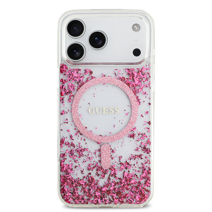 iPhone 17 Pro Max Kılıf Guess Orjinal Lisanslı M-safe Şarj Özellikli Transparan Resin Bottom Kapak