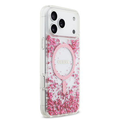 iPhone 17 Pro Max Kılıf Guess Orjinal Lisanslı M-safe Şarj Özellikli Transparan Resin Bottom Kapak
