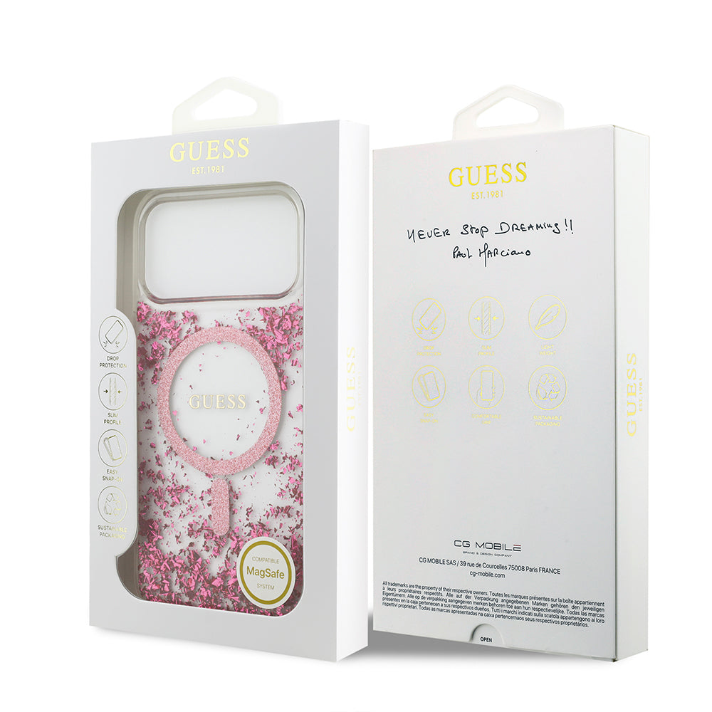 iPhone 17 Pro Max Kılıf Guess Orjinal Lisanslı M-safe Şarj Özellikli Transparan Resin Bottom Kapak