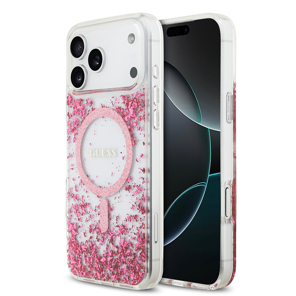 iPhone 17 Pro Max Kılıf Guess Orjinal Lisanslı M-safe Şarj Özellikli Transparan Resin Bottom Kapak