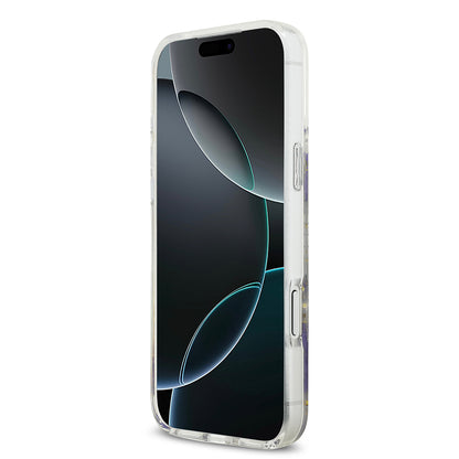 iPhone 17 Pro Max Kılıf Guess Orjinal Lisanslı M-safe Şarj Özellikli Transparan Resin Flowers Kapak