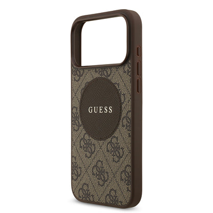 iPhone 17 Pro Max Kılıf Guess Orjinal Lisanslı M-safe Şarj Özellikli Yazı Logolu Circle Classic Kapak