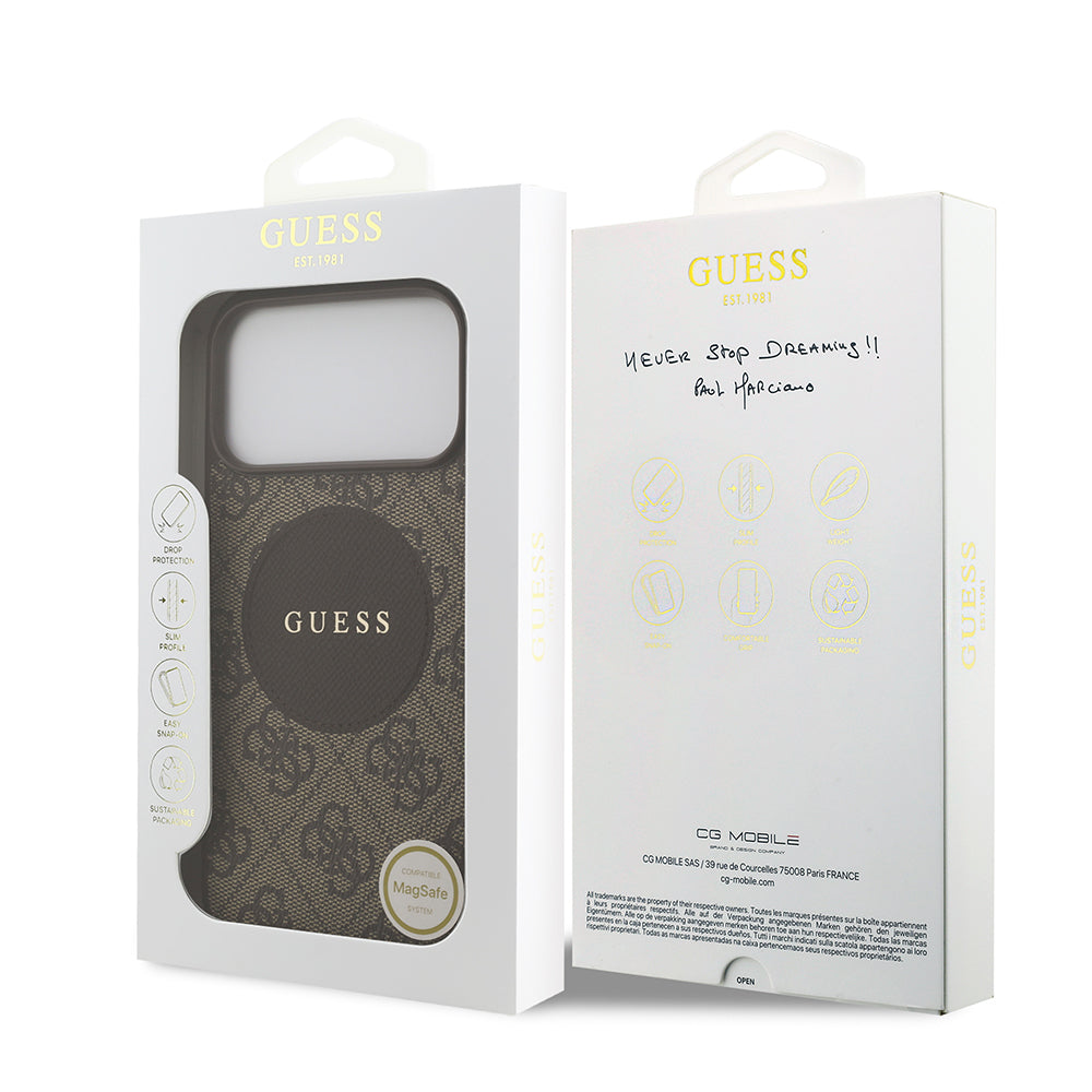 iPhone 17 Pro Max Kılıf Guess Orjinal Lisanslı M-safe Şarj Özellikli Yazı Logolu Circle Classic Kapak
