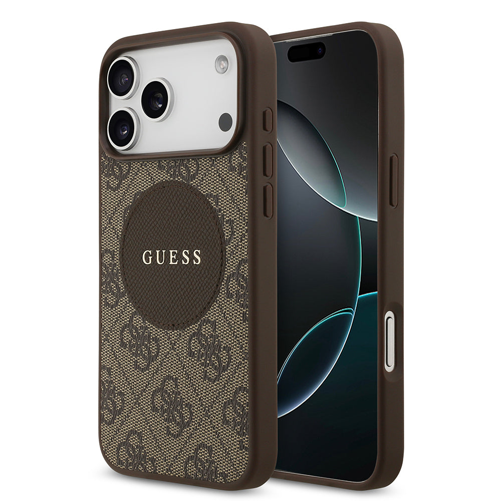 iPhone 17 Pro Max Kılıf Guess Orjinal Lisanslı M-safe Şarj Özellikli Yazı Logolu Circle Classic Kapak