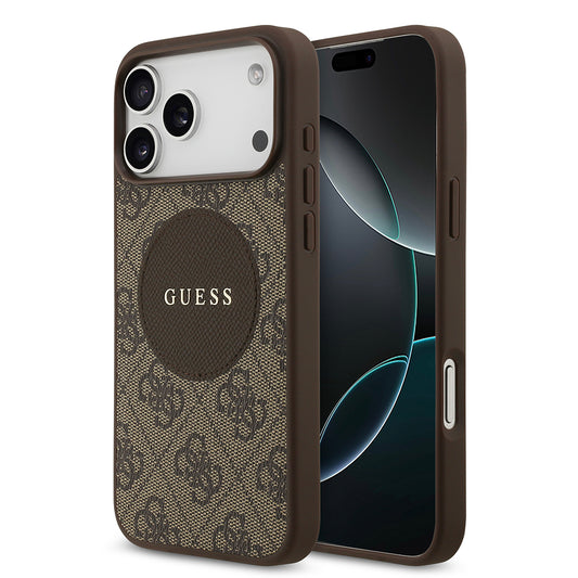 iPhone 17 Pro Max Kılıf Guess Orjinal Lisanslı M-safe Şarj Özellikli Yazı Logolu Circle Classic Kapak