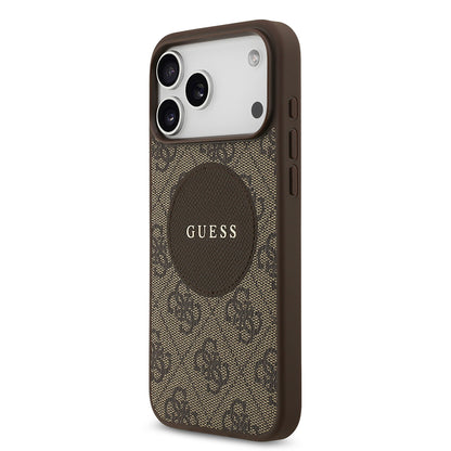 iPhone 17 Pro Max Kılıf Guess Orjinal Lisanslı M-safe Şarj Özellikli Yazı Logolu Circle Classic Kapak