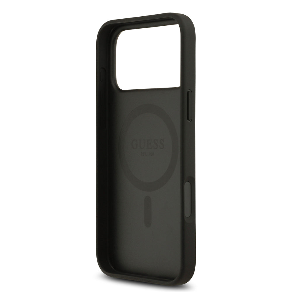 iPhone 17 Pro Max Kılıf Guess Orjinal Lisanslı M-safe Şarj Özellikli Yazı Logolu Circle Classic Kapak